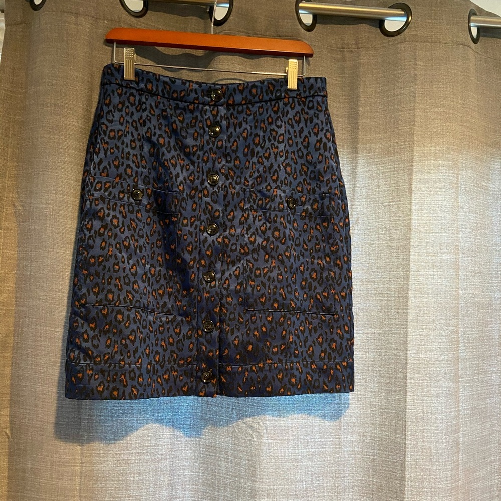 Banana Republic Blue Leopard print skirt
